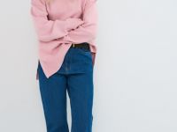 Прямые утеплённые джинсы, Синий