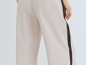 Прямые брюки с лампасами, Бежевый