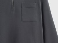 Толстовка с воротником поло на молнии, Серый