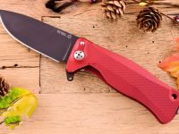 Нож складной LionSteel SR11A RB RED, сталь Uddeholm Sleipner® Black Finish, рукоять алюминий (Solid®), красный