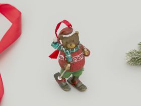 Елочная игрушка Тедди горнолыжник/Teddy Skier