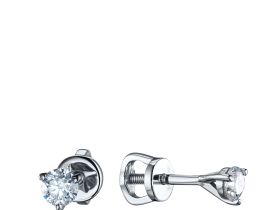 Пусеты из белого золота с бриллиантами э4701пс05112600