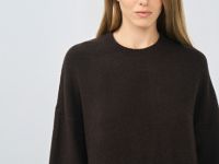 Платье-свитер с содержанием шерсти, Коричневый