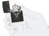 Зажигалка ZIPPO Deer с покрытием Black Matte, латунь/сталь, черная, матовая