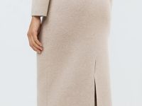 Вязаная юбка миди, Бежевый
