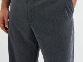 Широкие брюки с шерстью, Серый