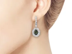 Серьги из белого золота с хромдиопсидами э4754сг08220453