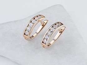 Серьги из красного золота с бриллиантами э0201сг08183900
