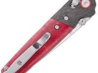 Складной нож Bear & Son Cutlery Lawman, сталь D2, рукоять кость/карбон, красный