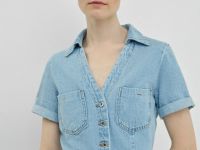 Платье-рубашка из денима, Голубой
