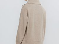 Толстовка с воротником-стойкой на молнии, Коричневый