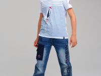 Брюки текстильные джинсовые для мальчиков