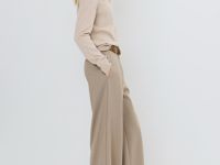 Прямые брюки с шерстью, Коричневый