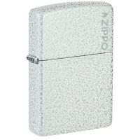 Зажигалка ZIPPO Logo с покрытием Glacier, латунь/сталь, белая, матовая, 38x13x57 мм