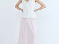 Юбка миди А-силуэта, Розовый