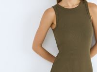 Платье-майка из трикотажа, Зеленый