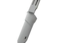 Нож Ganzo Fixed/Case, сталь 9Cr14Mov, рукоять прорезиненный пластик, серо-зеленый