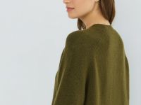 Вязаное платье из пряжи с шерстью, Зеленый