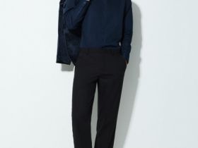 Рубашка из структурной ткани, Синий