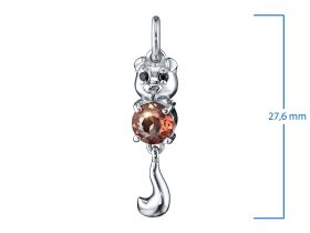 Подвеска из серебра с гранатом и фианитами э0606пд02260354