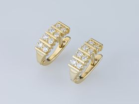 Серьги из желтого золота с бриллиантами э0301сг01190800