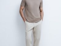 Поло из мягкого пике, Бежевый