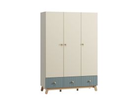Шкаф детский Финни 3-144x210 Серо-зеленый