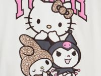 Футболка с принтом Hello Kitty для девочек, Белый
