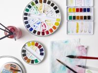 Набор акварельных красок Pebeo "Fine" 12 кювет в круглом металлическом боксе