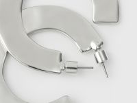 Серьги с эффектом мятого металла, Серебряный