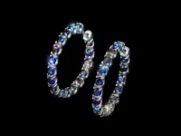 Серьги из серебра с сапфирами э0677сг07250371