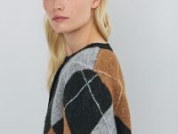 Кардиган из пряжи с шерстью, Черный