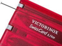 Швейцарская карта Victorinox SwissCard Lite, сталь X50CrMoV15, рукоять ABS-пластик, полупрозрачный красный