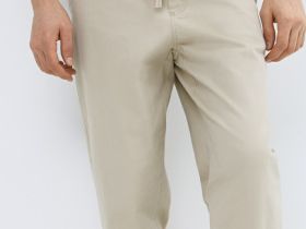 Брюки из твила на кулиске, Бежевый