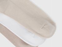 Носки в рубчик, 3 пары, Бежевый