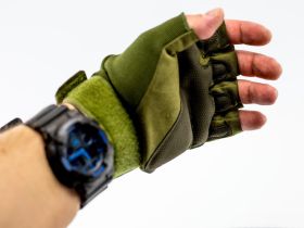 Тактические перчатки без пальцев, армейские, зеленые XL