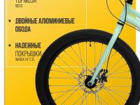 Подростковый велосипед Pifagor Level Up 24, год 2024, цвет Зеленый-Голубой