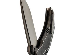 Складной нож TuoTown Tiburon DLC, сталь Tmax, рукоять Black Crystal Ti/Chaotic Black CF
