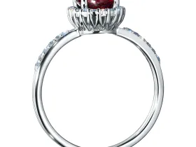 Кольцо из белого золота с рубином э4799кц11210402