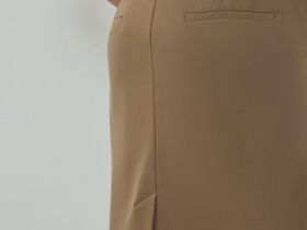 Прямая юбка миди из хлопка, Бежевый