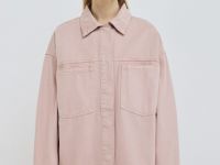 Джинсовая куртка-рубашка, Розовый