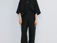 Брюки из полупрозрачной ткани, Черный