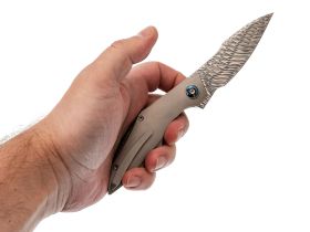 Складной нож WE Knife Krait, сталь Damasteel, рукоять титан