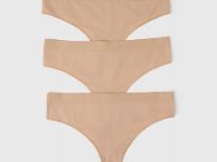 Трусы-бразилиана с мягкой резинкой, 3 шт., Бежевый