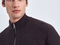 Кардиган на молнии с воротником-стойкой