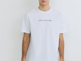 Футболка с текстовым принтом, Белый