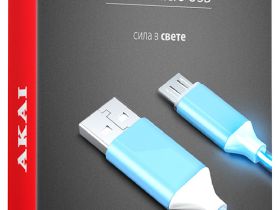 Кабель Akai CE-451 USB / microUSB 1 м Голубой