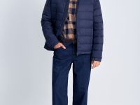 Стеганый пуховик с воротником-стойкой