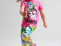 Комплект детский трикотажный для девочек: фуфайка (футболка), брюки (легинсы)