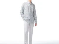 Мужская рубашка Lacoste с монограммой из смеси льна